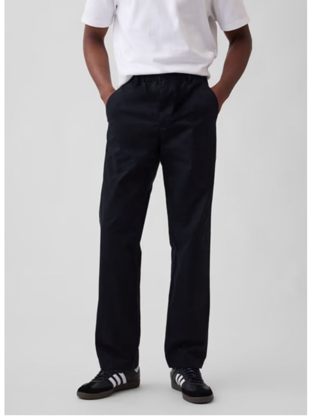 GAP Relaxed Pull-On Khakis Easy Pants XL Black NWT Drawstring Soft 100% Cotton - Picture 3 of 13